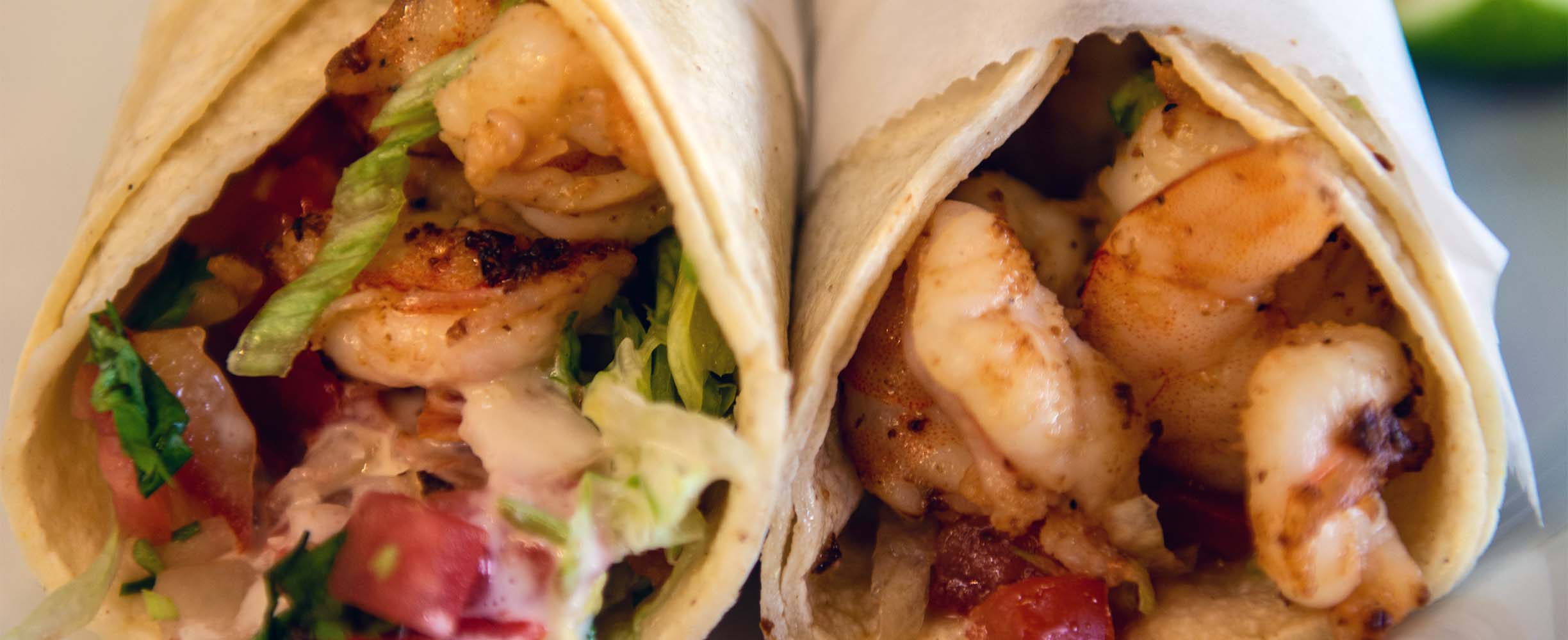 Shrimp Tacos are one of the most tipical dishes that gives our name Taquería.